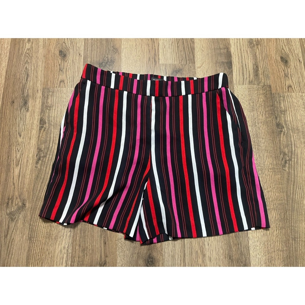 Halogen Shorts, Women's Size Small, Black Pink Red White, Striped
